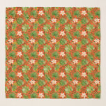 Nalani Hawaiian Tropical Garden Coral Schal<br><div class="desc">Lebende Korallen mit Palmen und Linde grün Farbweg. Schöne tropische Blätter und Blume sind mit einem Regenbogen von Aquarellen bemalt. Dieses Design erinnert an die Aloha Shirt-Drucke der 40er und 50er. Dieses Design kommt in mehreren einzigartigen Farben.</div>