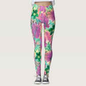 Nalani Hawaiian Tropical Garden Fuchsia Leggings (Vorderseite)