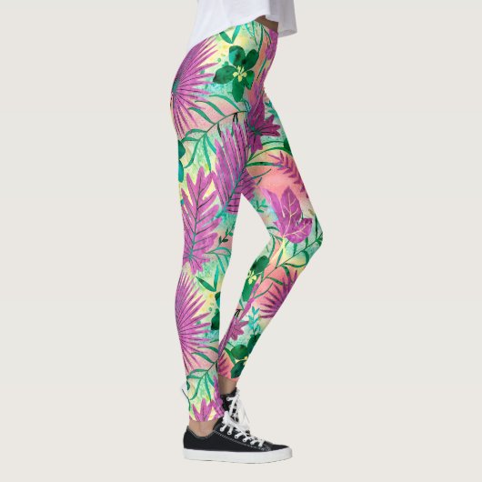 Nalani Hawaiian Tropical Garden Fuchsia Leggings (Rechts)