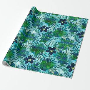 Nalani Hawaiian Tropical Garden Türkis Geschenkpapier