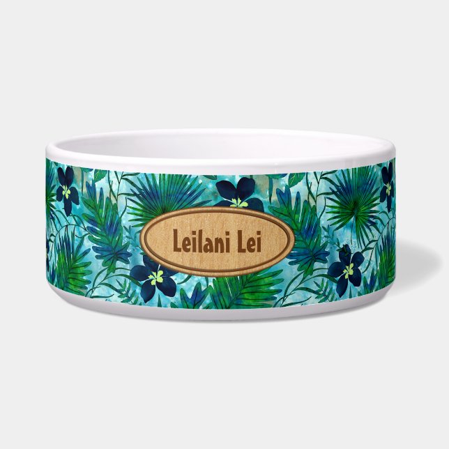 Nalani hawaiisches tropisches Garten-Monogramm Napf (Vorderseite)