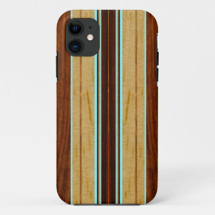 Nalu Hou Imitat Koa hölzernes Surfbrett iPhone 5 11 Hülle