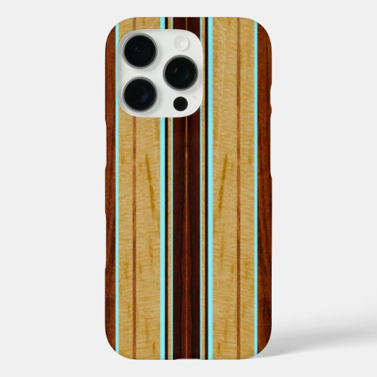 Nalu Hou Imitats Koa Wood Surfboard Aqua Case-Mate iPhone Hülle (Rückseite)