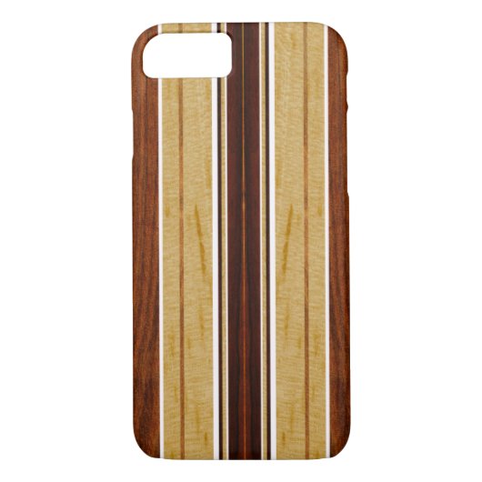 Nalu Hou Imitats Koa Wood Surfboard Case-Mate iPhone Hülle (Rückseite)