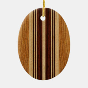 Nalu Lua Faux Koa Holz Surfboard Keramikornament