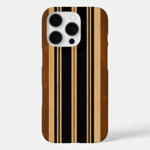 Nalu Lua Faux Koa Holz Surfboard Schwarz iPhone 16 Pro Hülle
