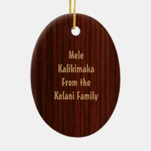 Nalu Lua Imitat Koa Holz-Surfbrett Keramikornament (Hinten)