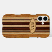 Nalu Lua Imitats Koa Wood Monogram Surfboard Case-Mate iPhone Hülle (Rückseite (Horizontal))