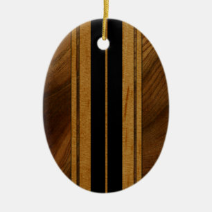 Nalu Mua Faux Koa Holzbretter Surfboard Keramikornament