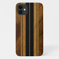 Nalu Mua Imitats Koa Wood Surfboard Schwarz