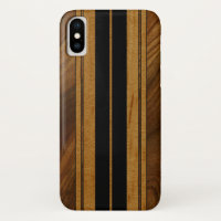 Nalu Mua Imitats Koa Wood Surfboard Schwarz