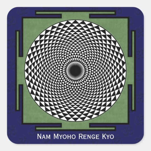 Nam Myoho Renge Kyo mantra Quadratischer Aufkleber (Vorderseite)