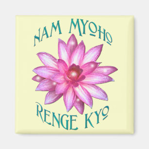 Nam Myoho Renge Kyo mit Lotos-Blumen-Entwurf Magnet