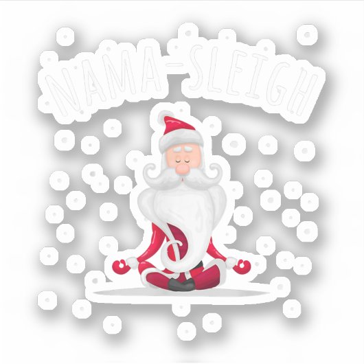 Nama-sleigh Namasleigh Funny Santa Yoga Aufkleber (Vorderseite)