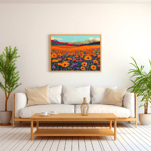 Namaqualand-Wildblumenfeld Poster