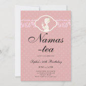 Namas-Tea Niedlich Pink Blush 40. Geburtstags Tea Einladung (Vorderseite)