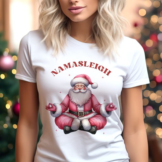 Namasleigh Funny Santa Yoga Weihnachten Tri-Blend Shirt