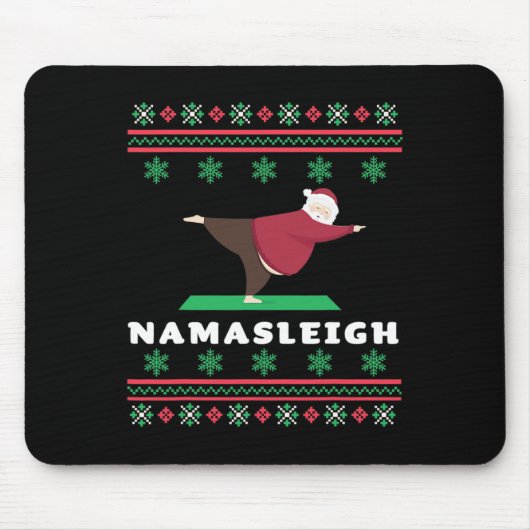 Namasleigh Santa Doing Yoga  Mousepad (Vorne)