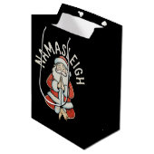 Namasleigh Santa Sleigh Namaste Yoga Meditation Mittlere Geschenktüte (Vorderseite Schrägansicht)