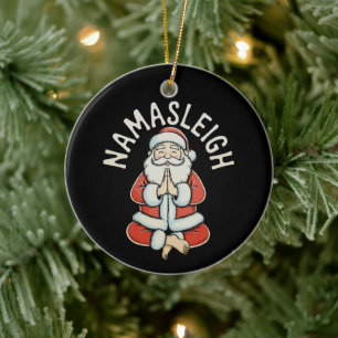 Namasleigh Weihnachtsmann-Schlitten Namaste Yoga M Keramik Ornament
