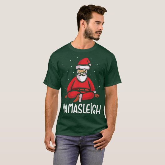 Namasleigh Yoga Funny Christmas Sweater retro T-Shirt (Vorne ganz)
