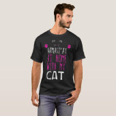 Namast'ay auf Zuhause mit meiner Katze T-Shirt (Vorne ganz)