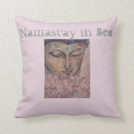 Namast'ay im Bett-Buddha-Aquarell-Kunst-Kissen Kissen
