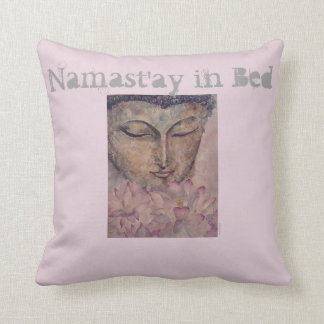 Namast'ay im Bett-Buddha-Aquarell-Kunst-Kissen Kissen