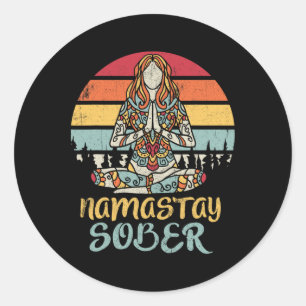 Namastay Sober Na Aa 12-Schritte-Wiederherstellung Runder Aufkleber