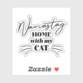 Namastay Zuhause mit meiner Katze Aufkleber (Blatt)