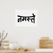 Namaste (न म ते) - Devanagari-Skript Poster (Küche)