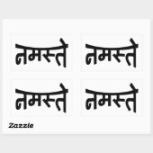 Namaste (न म ते) - Devanagari-Skript Rechteckiger Aufkleber (Blatt)