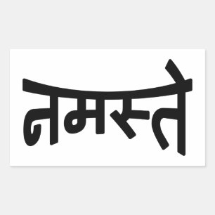Namaste (न म ते) - Devanagari-Skript Rechteckiger Aufkleber