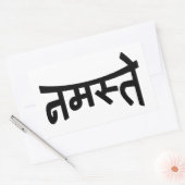Namaste (न म ते) - Devanagari-Skript Rechteckiger Aufkleber (Umschlag)