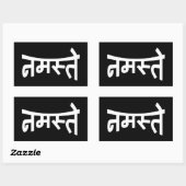 Namaste (न म ते) - Devanagari-Skript Rechteckiger Aufkleber (Blatt)
