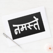 Namaste (न म ते) - Devanagari-Skript Rechteckiger Aufkleber (Umschlag)