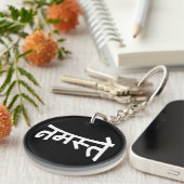 Namaste (न म ते) - Devanagari-Skript Schlüsselanhänger (Vorderseite rechts)