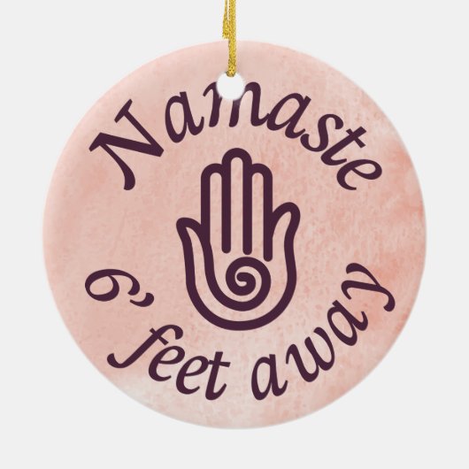Namaste 6' Fee weg Keramik Ornament (Hinten)