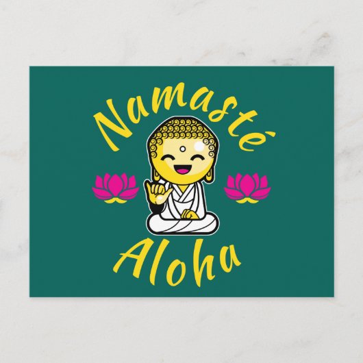 Namaste Aloha Handzeichen Buddha Spaß Postkarte (Vorderseite)