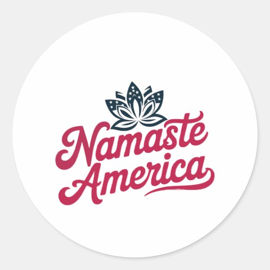 Namaste America Lotus Patriotic Aufkleber (Vorderseite)