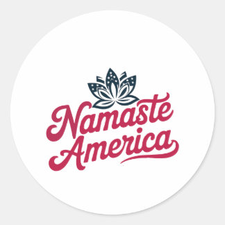 Namaste America Lotus Patriotic Aufkleber