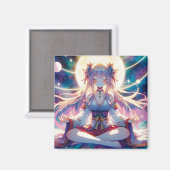 Namaste Anime Girl Meditation Magnet (Vorderseite/Rückseite)