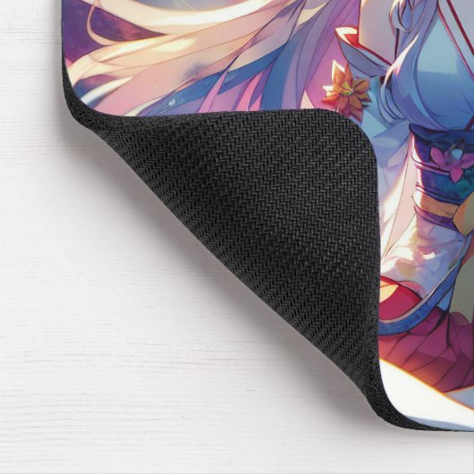 Namaste Anime Girl Meditation Mousepad (Ecke)