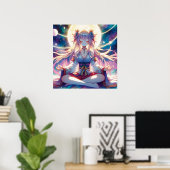Namaste Anime Girl Meditation Poster (Heimbüro)