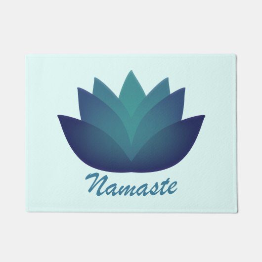 Namaste Aquamarine Lotus Blume Fußmatte (Vorderseite)