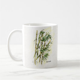 Namaste auf Bamboo respektvoller, höflicher Gruß Kaffeetasse