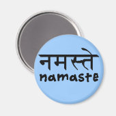 Namaste auf Englisch und Hindi Magnet (Vorderseite/Rückseite)