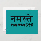 Namaste auf Englisch und Hindi Postkarte (Vorne/Hinten)