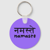 Namaste auf Englisch und Hindi Schlüsselanhänger (Vorderseite)