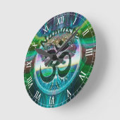 Namaste Baum des Lebens Runde Wanduhr (Winkel)